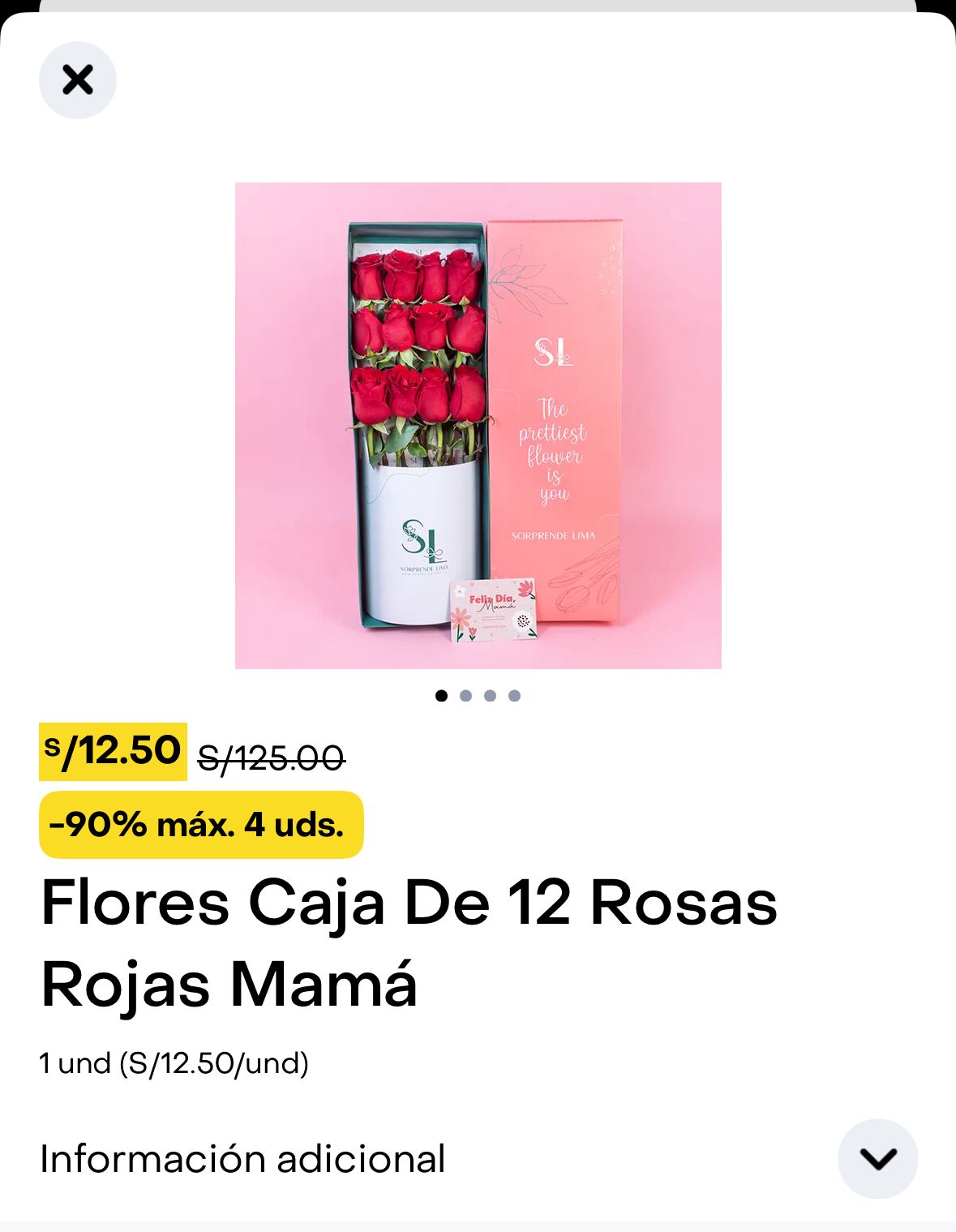 Flores Caja de 12 Rosas Rojas Mamá
