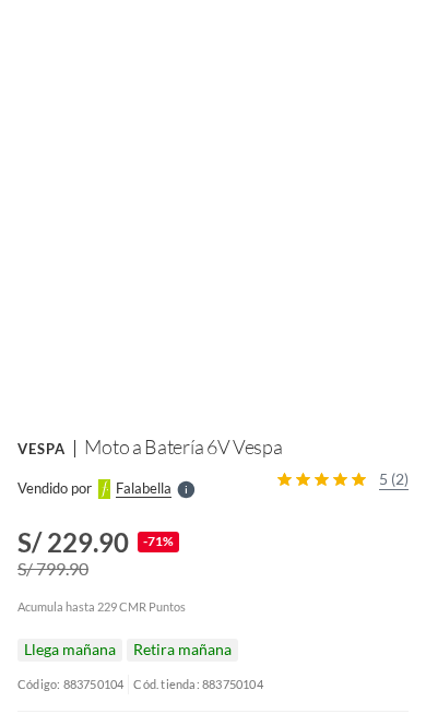 moto a batería 6v vespa